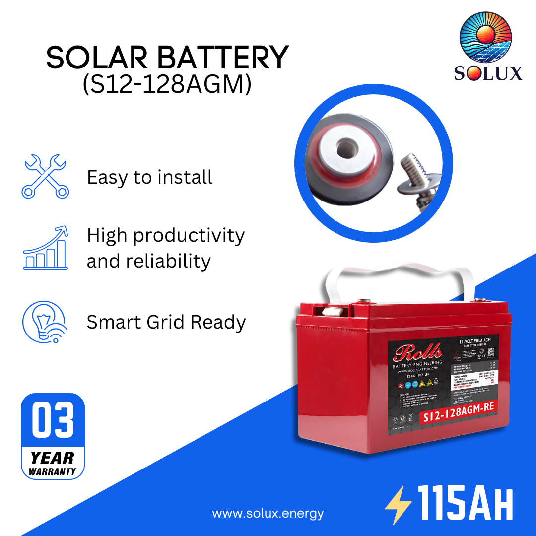 This is an image of Rolls Surrette S12-128AGM 12 volt 115Ah AGM Deep Cycle Battery